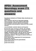 APEA- Assessment Neurology exam (72 questions and answers).