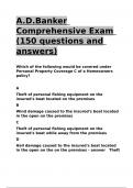 A.D.Banker Comprehensive Exam (150 questions and answers)