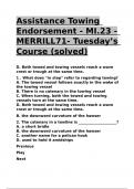 Assistance Towing Endorsement - MI.23 - MERRILL71- Tuesday’s Course (solved).