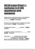 N110 Leon FInal — Lectures 1-3 (90 questions and answers)