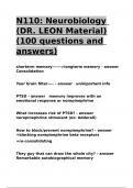 N110 Neurobiology (DR. LEON Material)(100 questions and answers)