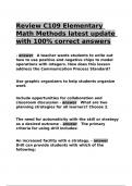 Review C109 Elementary Math Methods latest update with 100- correct answers.