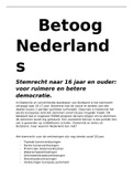 Net betoog over het Nederlands stemrecht.