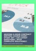 ARIZONA 6-HOUR CONTRACT WRITING COURSE EXAM - STUDY SET | 150 LATEST QUESTIONS | WITH COMPLETE SOLUTIONS!!