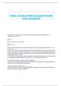 FINAL EXAM CHEM 219 QUESTIONS AND ANSWERS