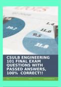 CSULB ENGINEERING 101 FINAL EXAM QUESTIONS WITH PASSED ANSWERS, 100%  CORRECT!!