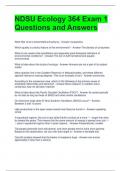 NDSU Ecology 364 Exam 1 Questions and Answers