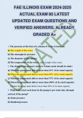 FAE ILLINOIS EXAM 2024-2025 ACTUAL EXAM 80 LATEST UPDATED EXAM QUESTIONS AND VERIFIED ANSWERS. ALREADY GRADED A+