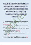 WGU D426 V2 DATA MANAGEMENT FOUNDATIONS OA EXAM 2024-2025 ACTUAL EXAM LATEST UPDATED EXAM 160 QUESTIONS AND VERIFIED ANSWERS. ALREADY GRADED A+