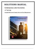 Solutions Manual for Contemporary Labor Economics, 12th Edition, Campbell McConnell, Stanley Brue and David Macpherson, 9781260243055