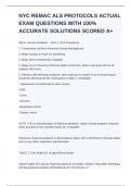 NYC REMAC ALS PROTOCOLS ACTUAL EXAM QUESTIONS WITH 100% ACCURATE SOLUTIONS SCORED A+