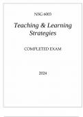 Nsg 6003 Teaching and Learning Strategies Latest Updated Version 2024 