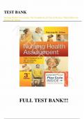 Test Bank - for Nursing Health Assessment The Foundation of Clinical Practice Third Edition by Patricia M. Dillon, All Chapters | Complete Guide A+