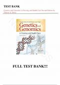 Test Bank - for Genetics and Genomics in Nursing and Health Care Second Edition by Theresa A. Beery, M. Linda Workman, All Chapters | Complete Guide A+