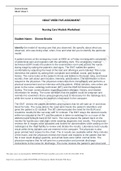 NR 447 Nursing Care Models Worksheet WK 5