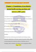 Chapter 1: Foundations of psychiatric- mental health nursing questions and answers (100% pass)