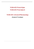NURS 6521 Week 8 Quiz Answer (Latest 6 Versions), NURS 6521N Advanced Pharmacology