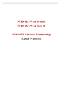 NURS 6521 Week 10 Quiz Answer (Latest 4 Versions), NURS 6521N Advanced Pharmacology