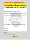 Dunphy Chapter 9: Respiratory Practice Questions and Answers (100% Pass)