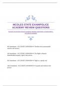 MCOLES STATE EXAM/POLICE ACADEMY REVIEW QUESTIONS |GUARANTEED |ACCURATE ANSWERS