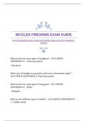 MCOLES FIREARMS EXAM GUIDE WITH GUARANTEED ACCURATE ANSWERS |VERIFIED