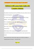 NIMS ICS 100 Lesson Study Guide with Complete Solutions