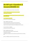 bio 669 quiz 6 Questions & Answers(GRADED A+)