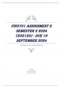 FIN3701 Assignment 2 Semester 2 2024 (232193) - DUE 16 September 2024