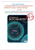 Test Bank For Lehninger Principles of Biochemistry 8th Edition By David L. Nelson; Michael M. Cox  All Chapters 1-28 LATEST