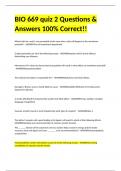 BIO 669 quiz 2 Questions & Answers 100% Correct!!