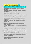 FISDAP CARDIOLOGY/66 QUESTIONS AND ANSWERS (A+)