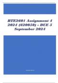  BTE2601 Assignment 4 2024 (620050) - DUE 5 September 2024