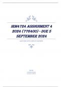 IRM4724 Assignment 4 2024 (776400) - DUE 5 September 2024