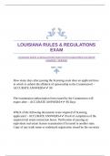 LOUISIANA RULES & REGULATIONS EXAM WITH GUARANTEED ACCURATE ANSWERS |VERIFIED