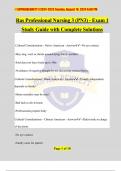 Ras Professional Nursing 3 (PN3) - Exam 1 Study Guide with Complete Solutions