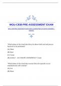 WGU-C838 PRE-ASSESSMENT EXAM WITH GUARANTEED ACCURATE ANSWERS |VERIFIED