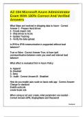 AZ-104 Microsoft Azure Administrator Exam With 100% Correct And Verified Answers