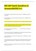 BIO 669 Quiz6 Questions & Answers(RATED A+)