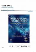 Test Bank - for Interpersonal Relationships Professional Communication Skills for Nurses 9th Edition by Kathleen Underman Boggs, All Chapters 1-19 | Complete Guide A+