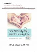 Test Bank - for Safe Maternity & Pediatric Nursing Care First Edition by Luanne Linnard-Palmer, All Chapters  |Complete Guide A+