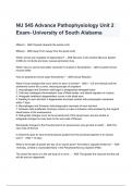 NU 545 Advance Pathophysiology Unit 2 Exam- University of South Alabama Questions with complete solutions 2024 100% Verified.