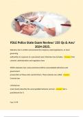 FDLE Police State Exam Review/ 235 Qs & Ans/ 2024-2025. 