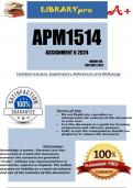 APM1514 Assignment 6 (COMPLETE ANSWERS) 2024