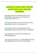 BRANCH 2 EXAM PREP TESTED  QUESTIONS WITH REVISED  ANSWERS