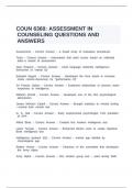 COUN 6360 ASSESSMENT IN COUNSELING QUESTIONS AND ANSWERSCOUN 6360 ASSESSMENT IN COUNSELING QUESTIONS AND ANSWERSCOUN 6360 ASSESSMENT IN COUNSELING QUESTIONS AND ANSWERS