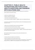 CHAPTER 01: PUBLIC HEALTH FOUNDATIONS AND POPULATION HEALTH QUESTIONS AND ANSWERS WITH SOLUTIONS 2024