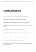 DANGEROUS GOODS QUIZ