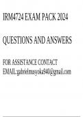 IRM4724 Exam pack 2024(Questions and answers)