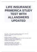 LIFE INSURANCE PRIMERICA STUDY TEST WITH ALLANSWERS UPDATED.