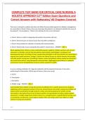 COMPLETE TEST BANK FOR CRITICAL CARE NURSING A HOLISTIC APPROACH 12TH EDITION EXAM LATEST UPDATED  2024| COMPLETE QUESTIONS WITH CORRECT DETAILED ANSWERS (VERIFIED ANSWERS) ALREADY GRADED A+| ALL CHAPTERS COVERED| UPDATED 2024| 